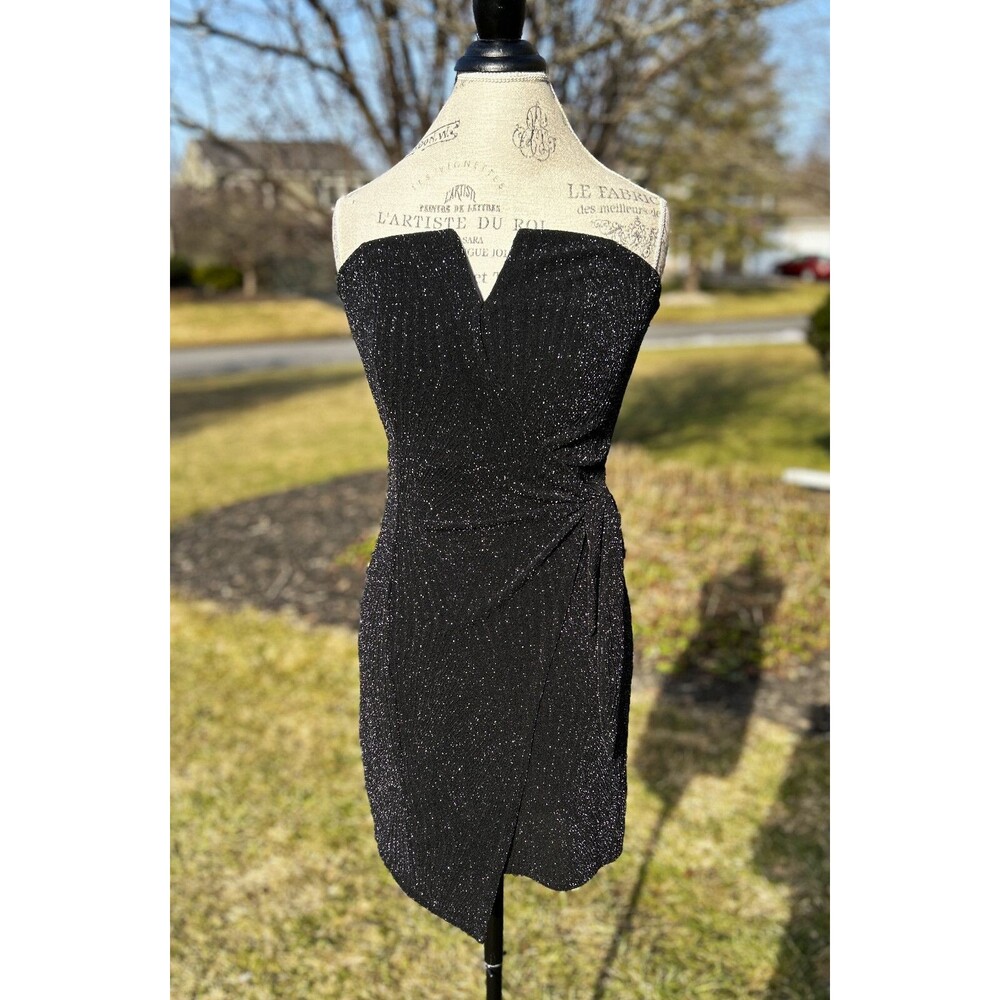 ROW ∙ A Women’s Black GLITTER Knit Strapless Size M Tube Dress PROM EC + FREE 🎁